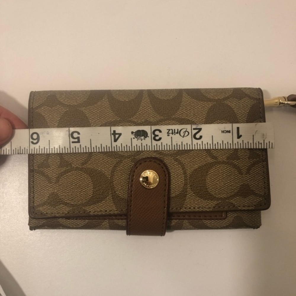 Coach brown signature wristlet wallet clutch - Picture 4 of 8